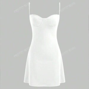 Robe courte à armatures noire sexy et unie en style A pour femmes, style élégant convenant aux sorties quotidiennes, rendez-vous, fêtes, tenues de vacances d'été/printemps