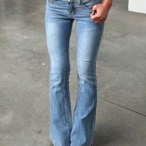 Retro High Waist Button Fly Slim Fit Washed Skinny Jeans, Casual Chic Simple Versatile Women's Denim Pants