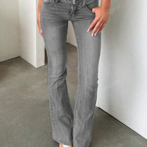 Retro High Waist Button Fly Slim Fit Washed Skinny Jeans, Casual Chic Simple Versatile Women's Denim Pants