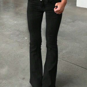 Retro High Waist Button Fly Slim Fit Washed Skinny Jeans, Casual Chic Simple Versatile Women's Denim Pants