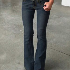 Retro High Waist Button Fly Slim Fit Washed Skinny Jeans, Casual Chic Simple Versatile Women's Denim Pants