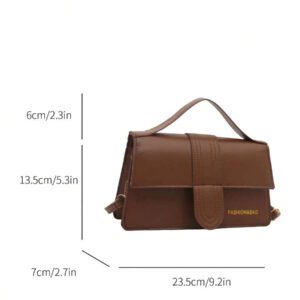 Sac à main carré premium en couleur unie avec rabat en PU, sac bandoulière simple pour les navettes, sac à main texturé de petite capacité. Convient pour le shopping, le portefeuille, les étudiantes, les jeunes femmes et les femmes de bureau. Parfait pour le bureau, l'université, le travail, les affaires, les trajets, les activités extérieures, les voyages et les pique-niques.