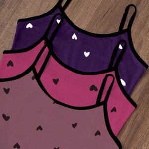 Dream Adore 3pcs/Set Heart Printed Camisole & Shorts Pajama Set Womens Pajama Set Heart Print Pajama Set Camisole And Shorts Pajama Set Cute Pajama Set Lounge Set