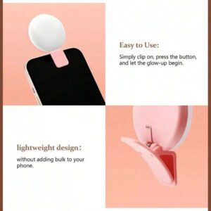 Portable Selfie Light Video Conference Lighting With Clip For Phone Camera, Clip On LED Light For Video Conference, 3 Lighting Modes, Rechargeable, Portable, Suitable For Laptops/Phones/Tablets/Zoom Call/Makeup Suitable For Selfies And Live Streaming, Portable Light