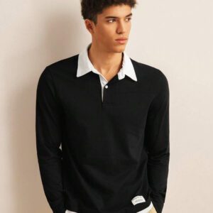 SWAVVY Homme Polo À Applique Lettre 2 en 1