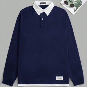 SWAVVY Homme Polo À Applique Lettre 2 en 1