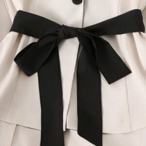 SHEIN Clasi Ensemble professionnel deux pièces pour femmes, ajusté à la taille, sans manches, avec laçage