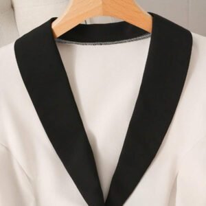 SHEIN Clasi Ensemble professionnel deux pièces pour femmes, ajusté à la taille, sans manches, avec laçage