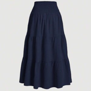 SHEIN MOD Jupe décontractée de style vacances avec cordon de serrage à la taille, en tissu maille multicouche. Jupe évasée pour femmes, convient pour les vacances d'été