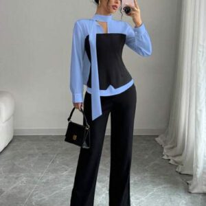 Elenzga Chemise à manches longues ajustée décontractée pour femmes, minimaliste et pour une utilisation quotidienne