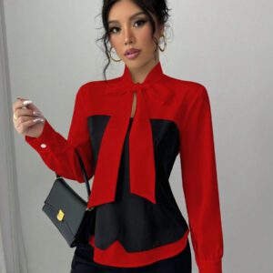 Elenzga Chemise à manches longues ajustée décontractée pour femmes, minimaliste et pour une utilisation quotidienne