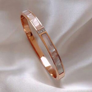 Bracelet ouvert en acier inoxydable plaqué 18 carats pour femme, bijoux de luxe imperméables et colorés en zircone cubique