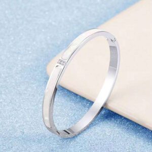 Bracelet ouvert en acier inoxydable plaqué 18 carats pour femme, bijoux de luxe imperméables et colorés en zircone cubique