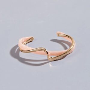 1 pièce Bracelet à vague de mode pour femmes, en acier inoxydable et résine, cadeau pour anniversaire, fête ou porter pendant les vacances