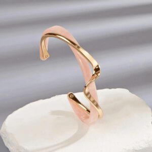 1 pièce Bracelet à vague de mode pour femmes, en acier inoxydable et résine, cadeau pour anniversaire, fête ou porter pendant les vacances