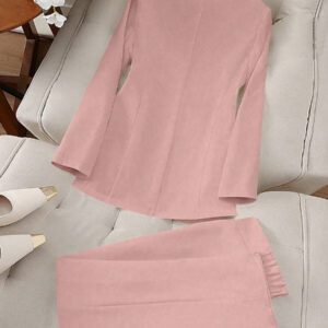 SHEIN Clasi Women Elegant Floral Decor Stand Collar Long Sleeve Top And Pants 2 Pieces Suit Set, Autumn For New Year Clothes