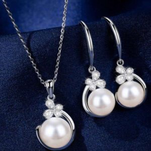 3pcs Set Minimalist Pearl Necklace And Earrings Set, Suitable For Women's Daily Wear, Festivals And Parties