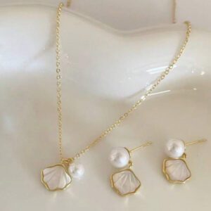 3pcs Set Minimalist Pearl Necklace And Earrings Set, Suitable For Women's Daily Wear, Festivals And Parties