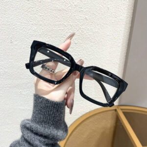 1 pièce Lunettes transparentes en plastique géométrique pour femmes, accessoires pour la vie quotidienne, le bureau, regarder la télévision, jouer aux jeux