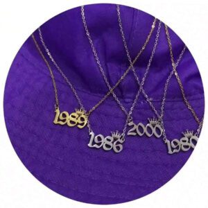1 Pièce Collier D'année Numérotée En Acier Inoxydable, Commémorant Une Date Unique, Collier Pendentif En Forme De Couronne Pour Anniversaire, Cadeau D'anniversaire Pour Le Cou, Vintage, Élégant Et Minimaliste Collier De Chaîne De Clavicule Pendentif