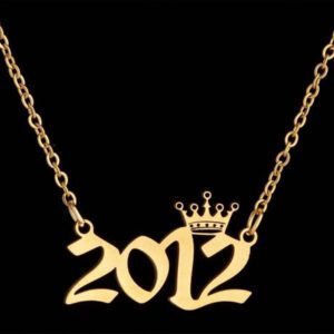1 Pièce Collier D'année Numérotée En Acier Inoxydable, Commémorant Une Date Unique, Collier Pendentif En Forme De Couronne Pour Anniversaire, Cadeau D'anniversaire Pour Le Cou, Vintage, Élégant Et Minimaliste Collier De Chaîne De Clavicule Pendentif