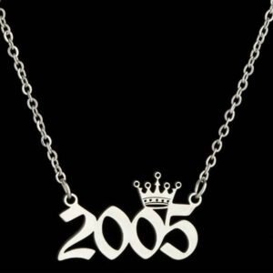 1 Pièce Collier D'année Numérotée En Acier Inoxydable, Commémorant Une Date Unique, Collier Pendentif En Forme De Couronne Pour Anniversaire, Cadeau D'anniversaire Pour Le Cou, Vintage, Élégant Et Minimaliste Collier De Chaîne De Clavicule Pendentif
