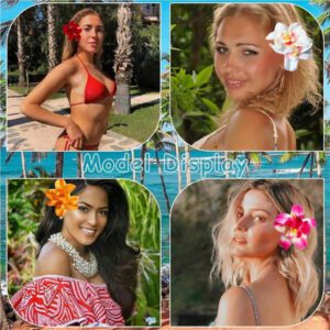 15pcs-Hawaiian Flower Hair Clips, Plum Flower Foam Hair Clips, Hawaiian Tropical Party Decorations, Beach Pool Vacation Wear, Hawaiian Party Supplies, Bridal Wedding. Women Artificial Flowers, Foam Flower Plumeria.