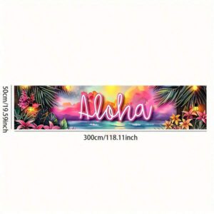 1pc-Colorful Aloha Beach Banner With A Tropical Hawaiian Theme For Summer - The Perfect Gift Flag For Indoor And Outdoor Party Decorations | Family Gatherings & Vibrant Outdoor Signage For Lively Background Hangings.