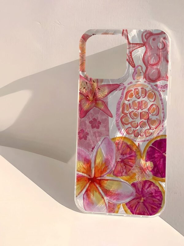 1pc Fruit Juice & Cherry Pattern Waterproof Anti-Fingerprint Anti-Scratch Transparent IMD Soft Bright Smooth Phone Case, Compatible With Apple Models Shockproof Anti-Fall – Image 17