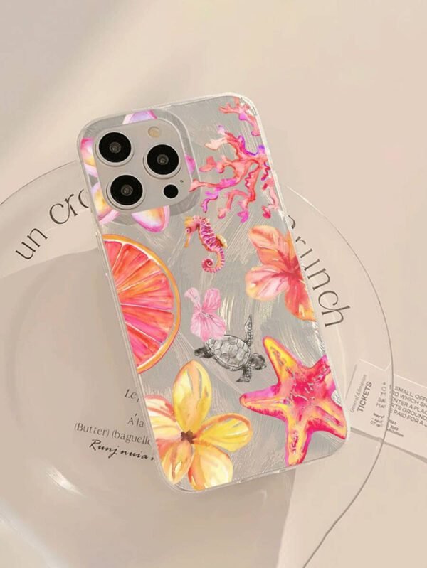 1pc Fruit Juice & Cherry Pattern Waterproof Anti-Fingerprint Anti-Scratch Transparent IMD Soft Bright Smooth Phone Case, Compatible With Apple Models Shockproof Anti-Fall – Image 19