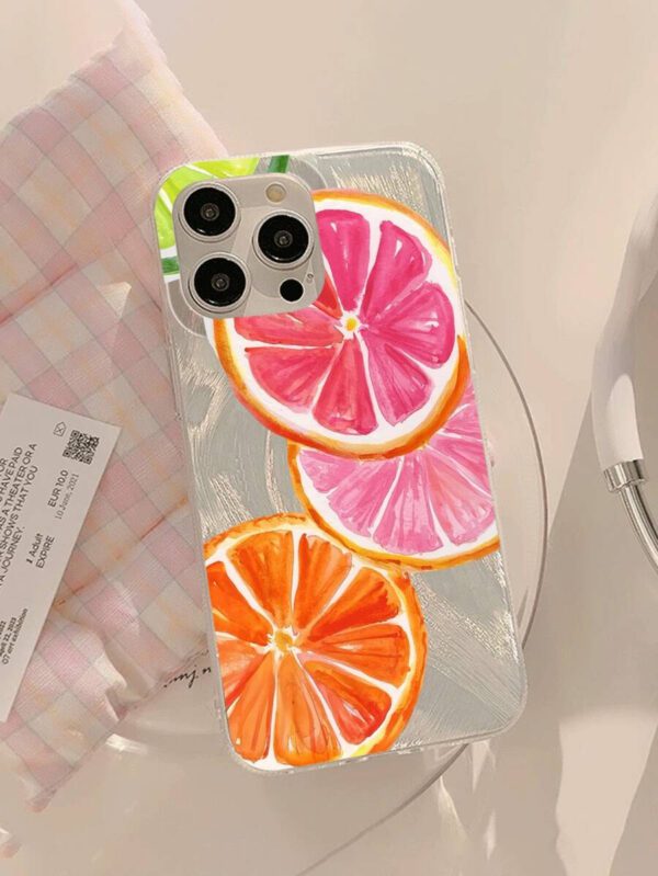 1pc Fruit Juice & Cherry Pattern Waterproof Anti-Fingerprint Anti-Scratch Transparent IMD Soft Bright Smooth Phone Case, Compatible With Apple Models Shockproof Anti-Fall – Image 30