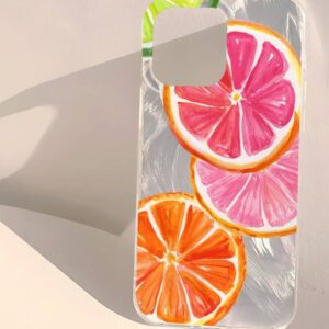 1pc Fruit Juice & Cherry Pattern Waterproof Anti-Fingerprint Anti-Scratch Transparent IMD Soft Bright Smooth Phone Case, Compatible With Apple Models Shockproof Anti-Fall