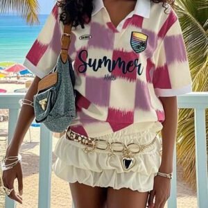INAWLY Solva Women Short Sleeve Fashion T-Shirt, Suitable For Summer