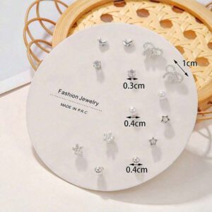 7pairs Fashion Star, Moon, Flower, Leaf, Heart & Pearl Decorated Weekly Earrings Set For Women