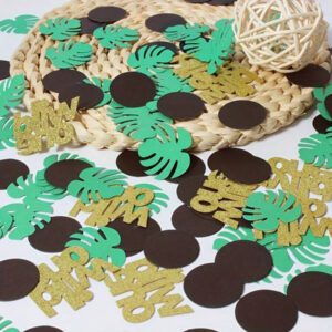 100/200pcs Hawaiian Luau Confetti Table DecorationsSummer Table Confetti Tropical Flowers Leaves PineapplesAloha Hawaiian Luau Party Decorations
