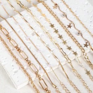 10 pièces/set Bracelet de charme de stars en strass de cuivre élégant et faux perles, convient pour le port quotidien des femmes