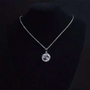 Collier système solaire, pendentif bouton pression en verre galaxie de planète Saturne Terre Lune, bijou cadeau astronomique