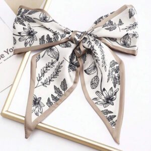 1 pièce Bandeau de feuille pour femmes avec petit foulard en soie, accessoire de mode pour cheveux longs, multifonctionnel pour assortir les vêtements, bandeau turban de sport pour la gymn
