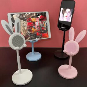 2pcs Desktop Accessories Cartoon Cute Bunny Desktop Cell Phone Holder Tablet Universal Adjustable Telescopic Lift Students Lazy Stand Desktop Accessories For The Living Room Bedroom And Other Scenes Home Goodies Convenient Life