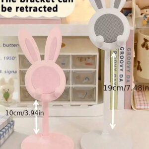 2pcs Desktop Accessories Cartoon Cute Bunny Desktop Cell Phone Holder Tablet Universal Adjustable Telescopic Lift Students Lazy Stand Desktop Accessories For The Living Room Bedroom And Other Scenes Home Goodies Convenient Life