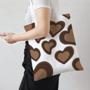 Sac cabas imprimé cœur, sac d'école. Grande capacité, portable, pliable, style classique décontracté. Convient aux adolescentes, femmes, étudiantes. Parfait pour la rentrée, le premier jour d'école, le collège, le lycée, les courses, la Saint-Valentin. Sac de cours et sac à livres idéal pour les femmes et les étudiants. Parfait pour les livres, les courses, la rentrée et plus encore.