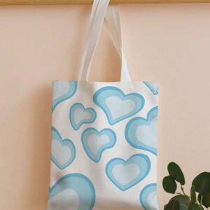 Sac cabas imprimé cœur, sac d'école. Grande capacité, portable, pliable, style classique décontracté. Convient aux adolescentes, femmes, étudiantes. Parfait pour la rentrée, le premier jour d'école, le collège, le lycée, les courses, la Saint-Valentin. Sac de cours et sac à livres idéal pour les femmes et les étudiants. Parfait pour les livres, les courses, la rentrée et plus encore.