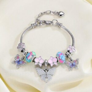 1 pièce Accessoire de mode Pendentif en forme de fleur de sucette d'amour rose avec nœud en perles, fait par les femmes