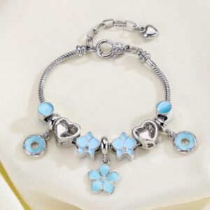 1 pièce Accessoire de mode Pendentif en forme de fleur de sucette d'amour rose avec nœud en perles, fait par les femmes