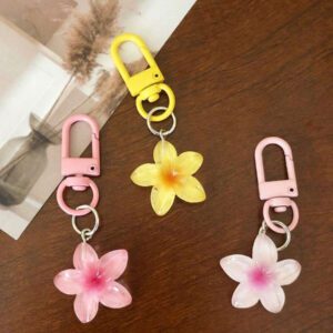 Porte-clés fleur de marguerite colorée et transparente, accessoires pour femmes et étudiantes, étui pour écouteurs, décoration de voiture, porte-clés fleur transparente d'Halloween, charms de porte-clés mignons, pendentifs de sac, cadeaux pour demoiselles d'honneur