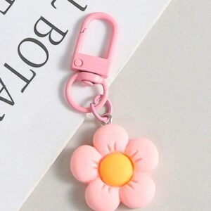 Porte-clés fleur de marguerite colorée et transparente, accessoires pour femmes et étudiantes, étui pour écouteurs, décoration de voiture, porte-clés fleur transparente d'Halloween, charms de porte-clés mignons, pendentifs de sac, cadeaux pour demoiselles d'honneur