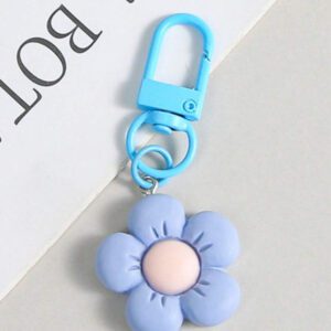 Porte-clés fleur de marguerite colorée et transparente, accessoires pour femmes et étudiantes, étui pour écouteurs, décoration de voiture, porte-clés fleur transparente d'Halloween, charms de porte-clés mignons, pendentifs de sac, cadeaux pour demoiselles d'honneur