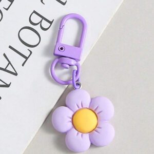 Porte-clés fleur de marguerite colorée et transparente, accessoires pour femmes et étudiantes, étui pour écouteurs, décoration de voiture, porte-clés fleur transparente d'Halloween, charms de porte-clés mignons, pendentifs de sac, cadeaux pour demoiselles d'honneur