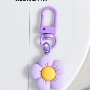 Porte-clés fleur de marguerite colorée et transparente, accessoires pour femmes et étudiantes, étui pour écouteurs, décoration de voiture, porte-clés fleur transparente d'Halloween, charms de porte-clés mignons, pendentifs de sac, cadeaux pour demoiselles d'honneur