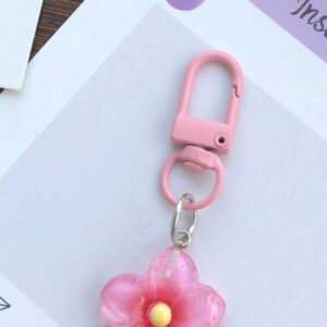 Porte-clés fleur de marguerite colorée et transparente, accessoires pour femmes et étudiantes, étui pour écouteurs, décoration de voiture, porte-clés fleur transparente d'Halloween, charms de porte-clés mignons, pendentifs de sac, cadeaux pour demoiselles d'honneur